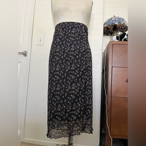Floral Black Skirt